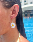 Daisy Enamel Charm Earrings