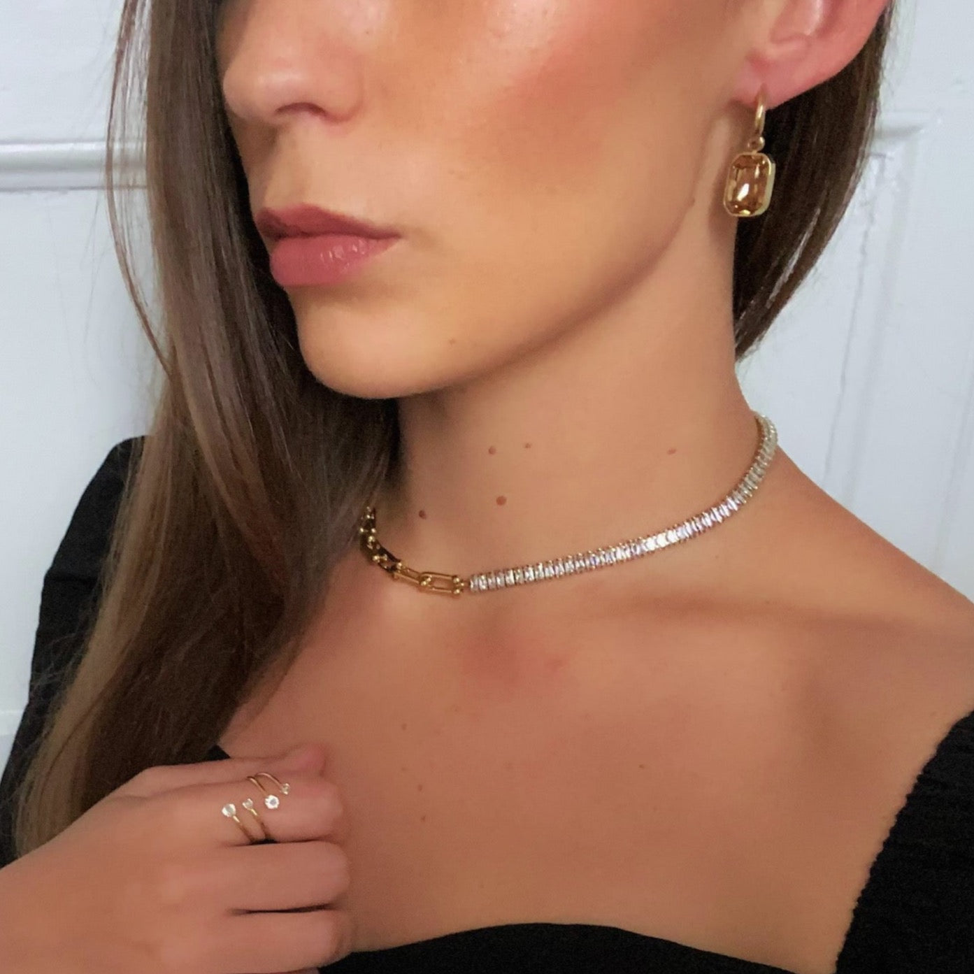 Aurielle 18k Plated Diamante Necklace