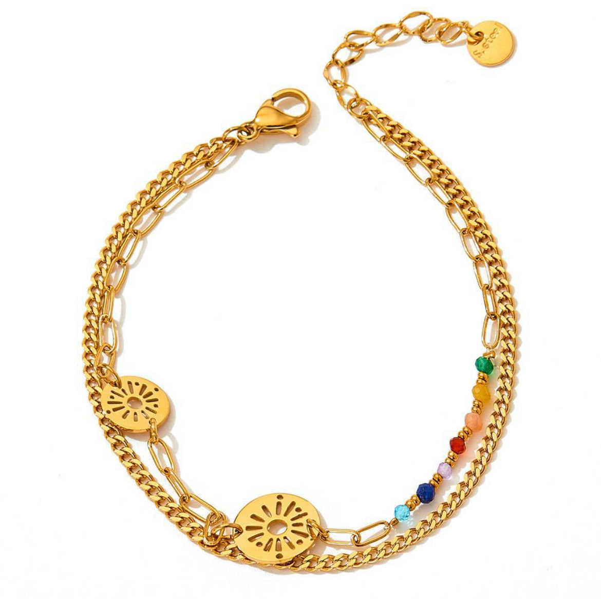 Gold Plated Layered Anklet 