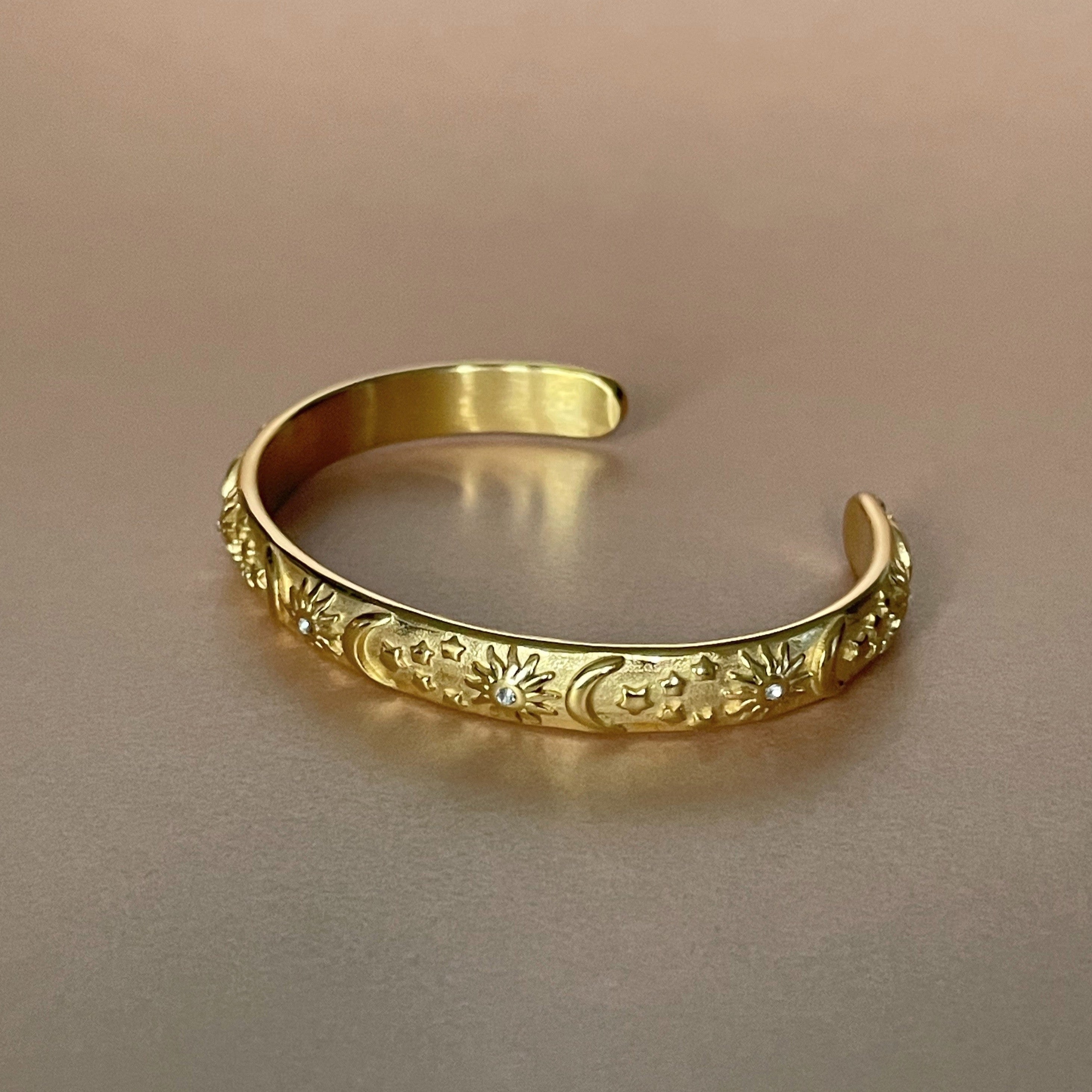 Helia Luxe 18k Gold Plated Celestial Bangle