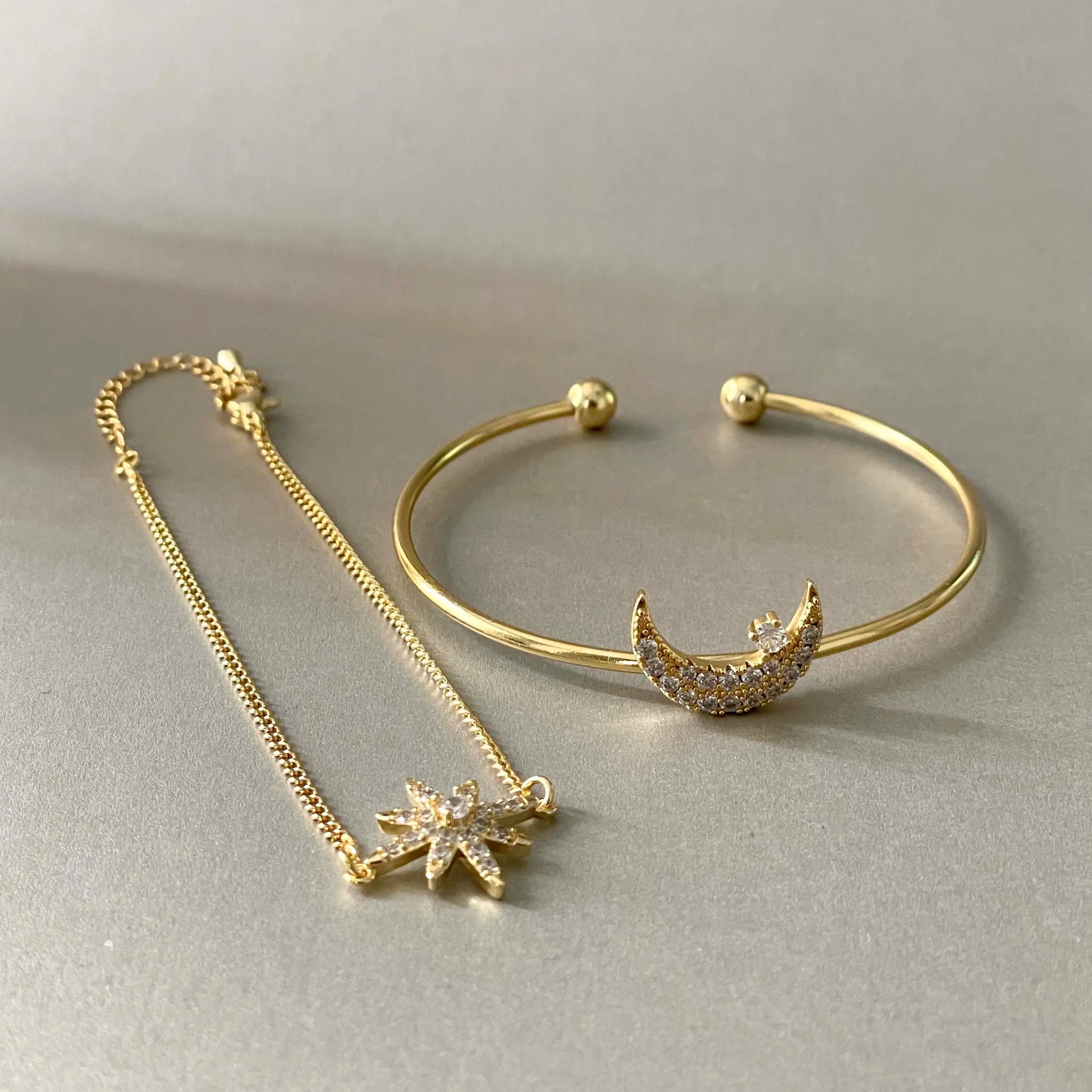 Laila 18k Plated Celestial Bracelet Set