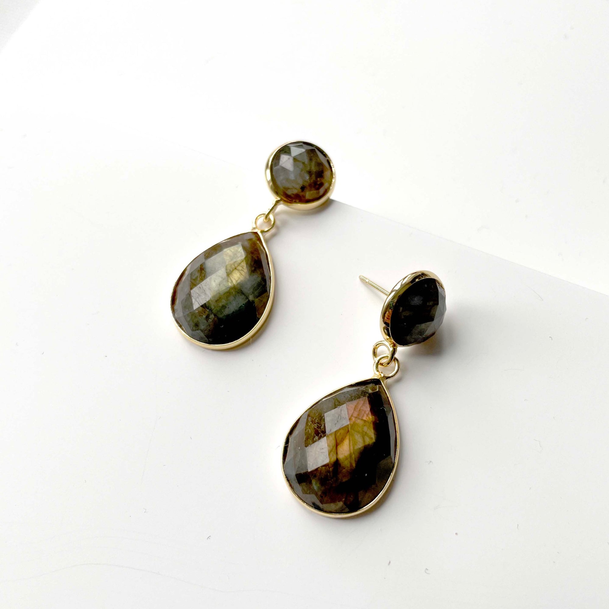 Joyce Faceted Labradorite Drop Earrings