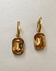 Rani Luxe 18k Gold Plated Amber Jewel Earrings