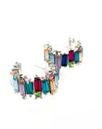 Ellie Silver Tone Jewelled Earrings