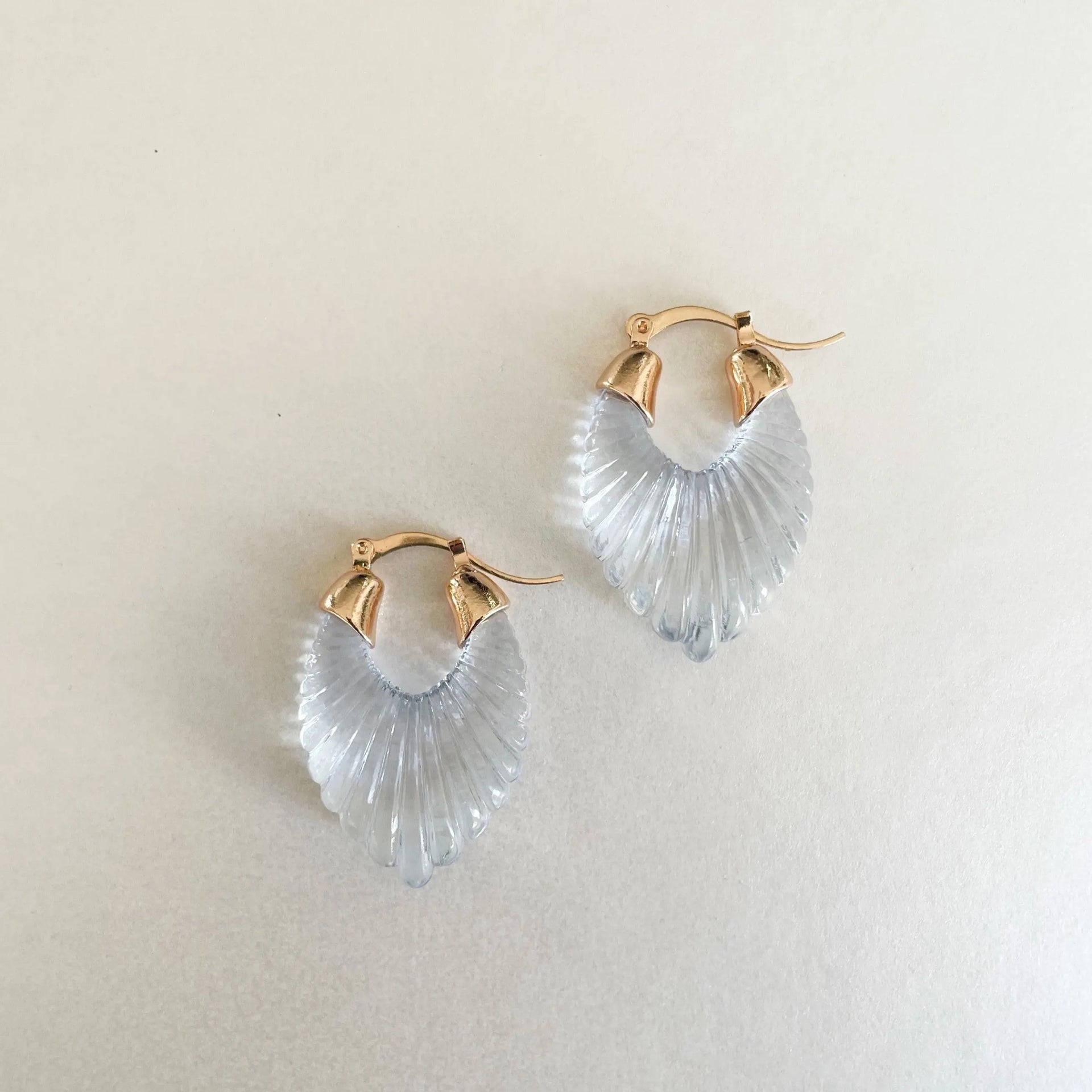 Audrey Sky Ridged Hoop Earrings