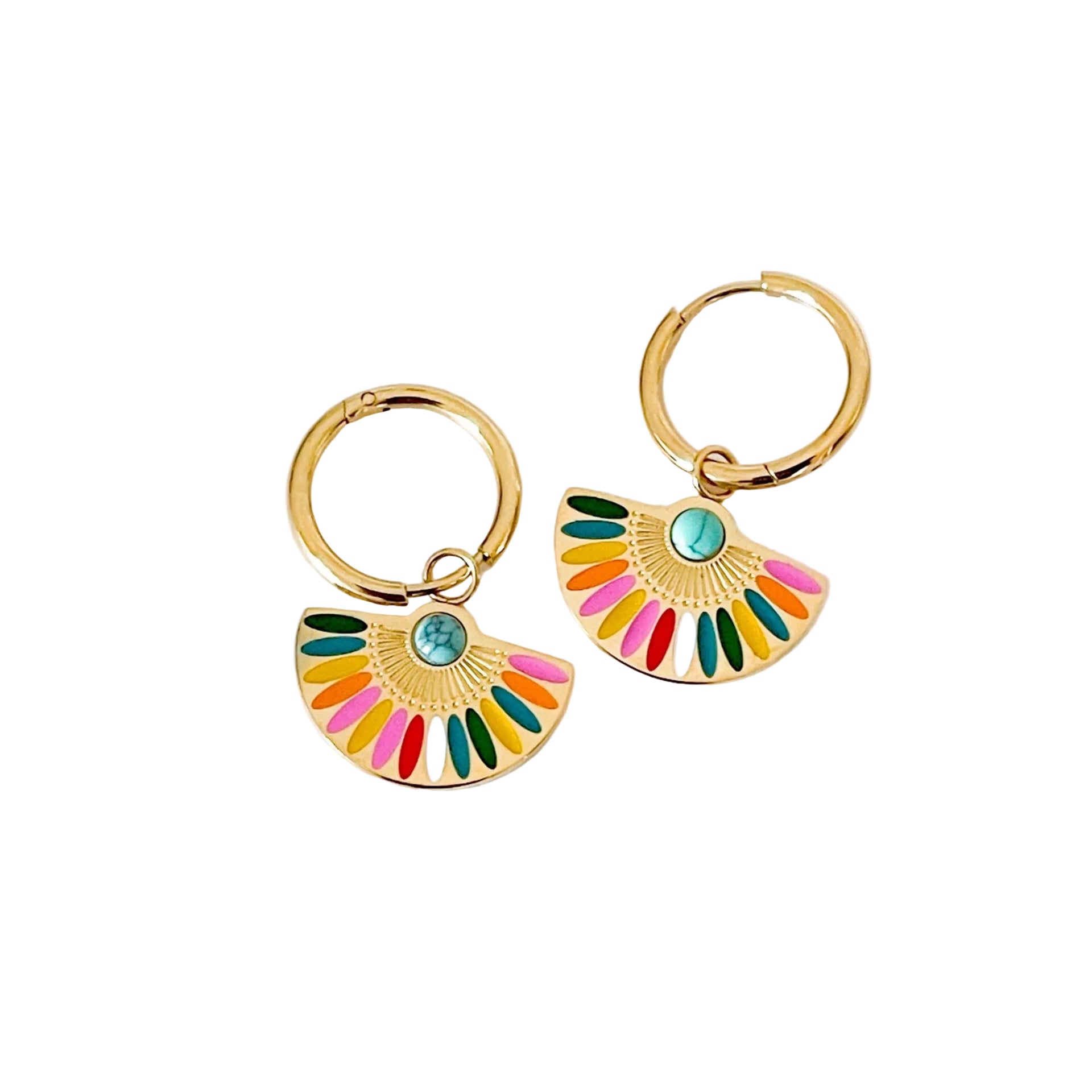 Solara 18K Gold Topaz Hoop Earrings