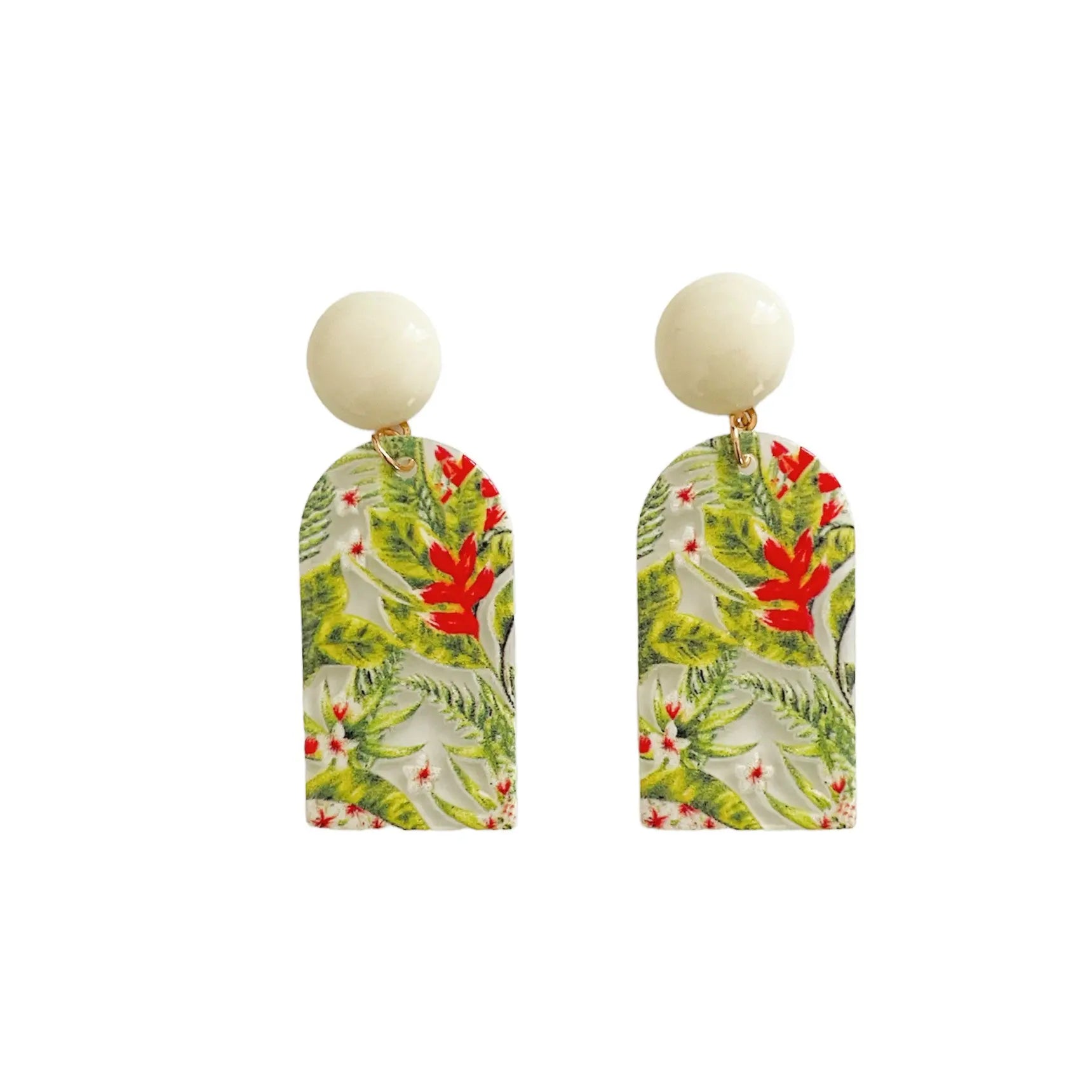 Luxe Tones Transparent Statement Floral Earrings