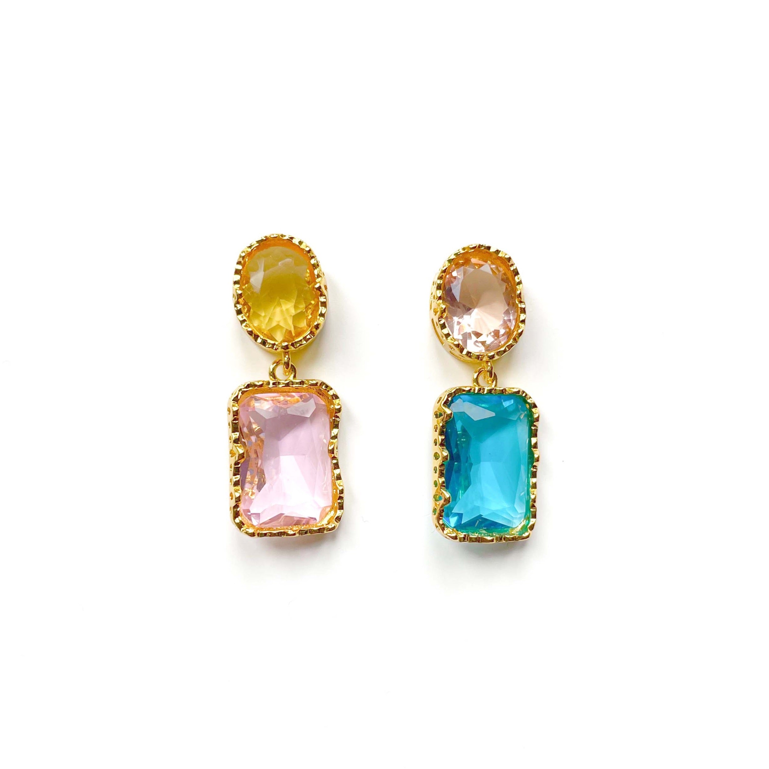 Gracie Mismatch Faceted Jewelled Earrings