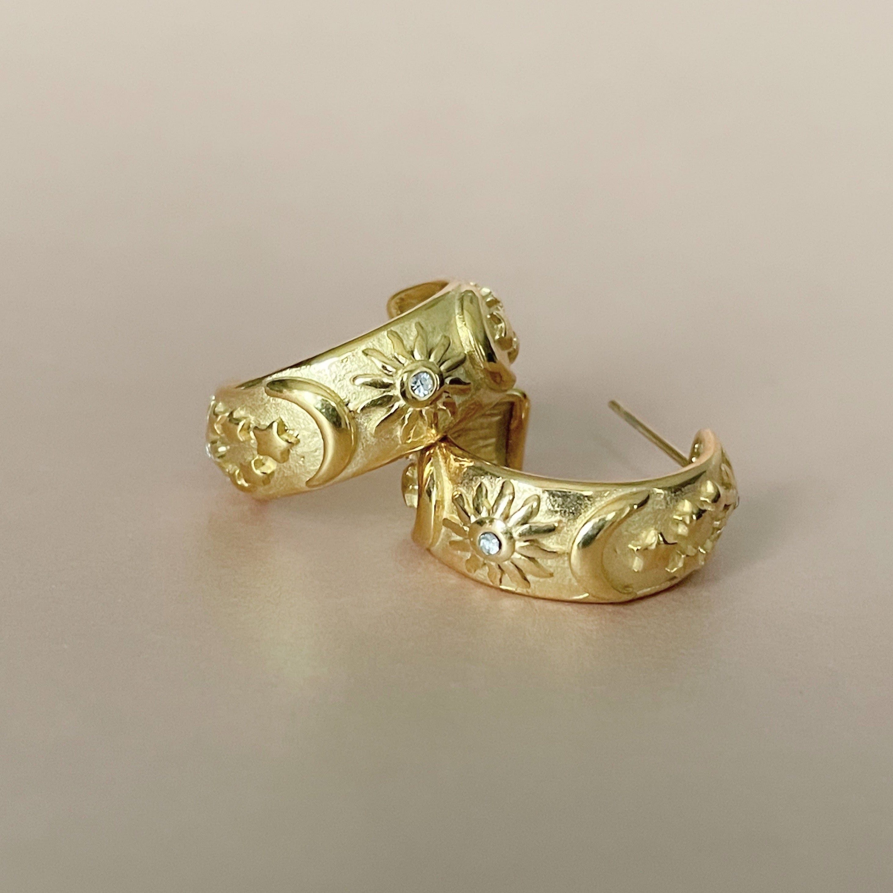 Helia 18k Gold Plated Celestial Earrings