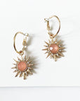 Solina Peach Gem Hoop Earrings