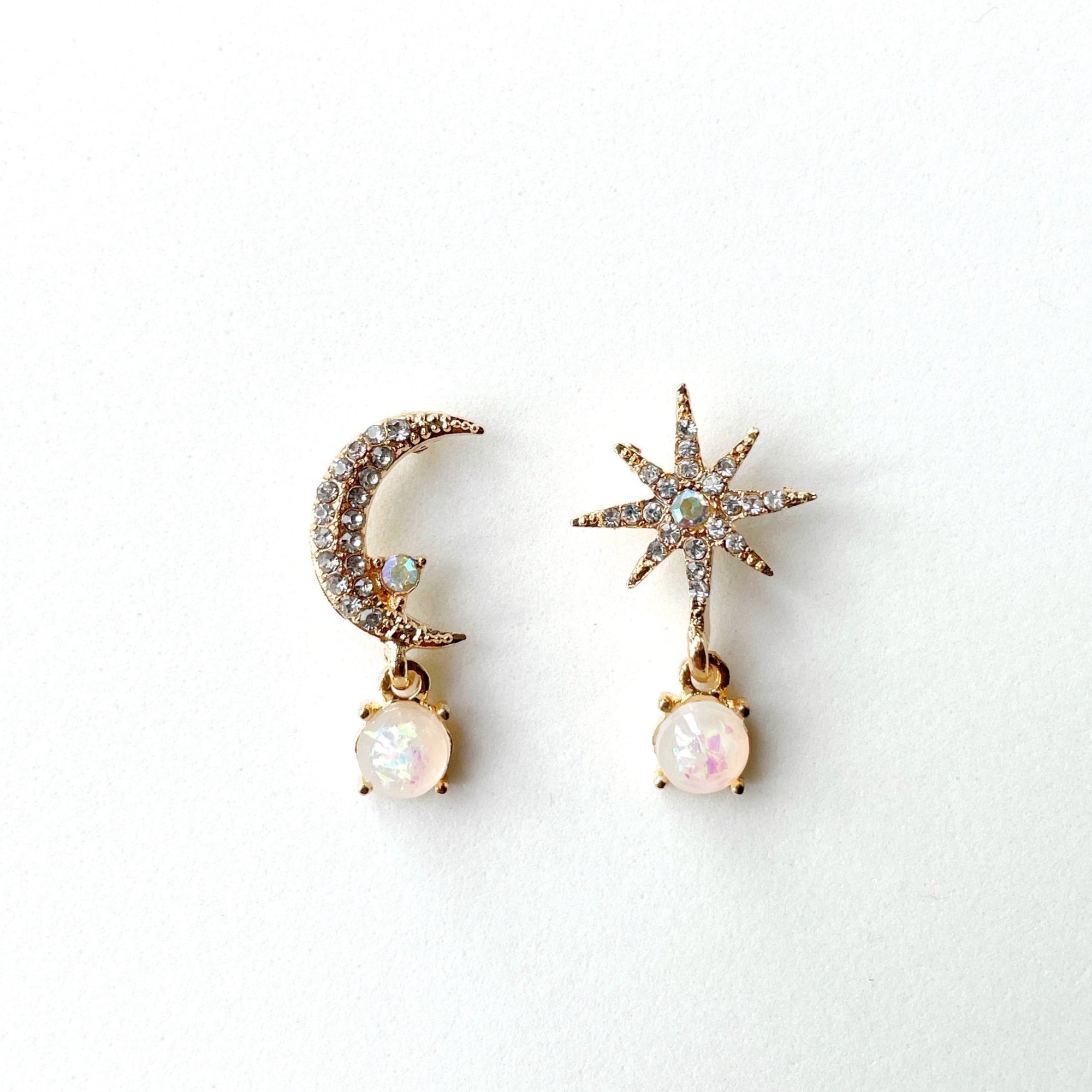 Moon and Star Earrings