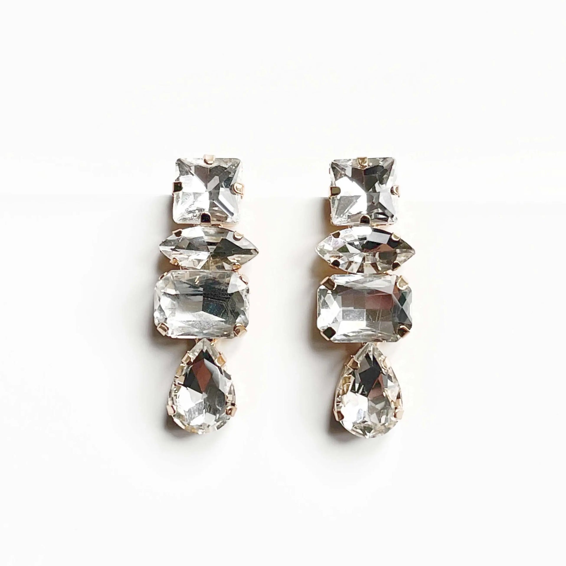Iliana Clear Rhinestone Drop Earrings