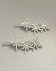 Solonia Silver Starburst Hair Clip Set