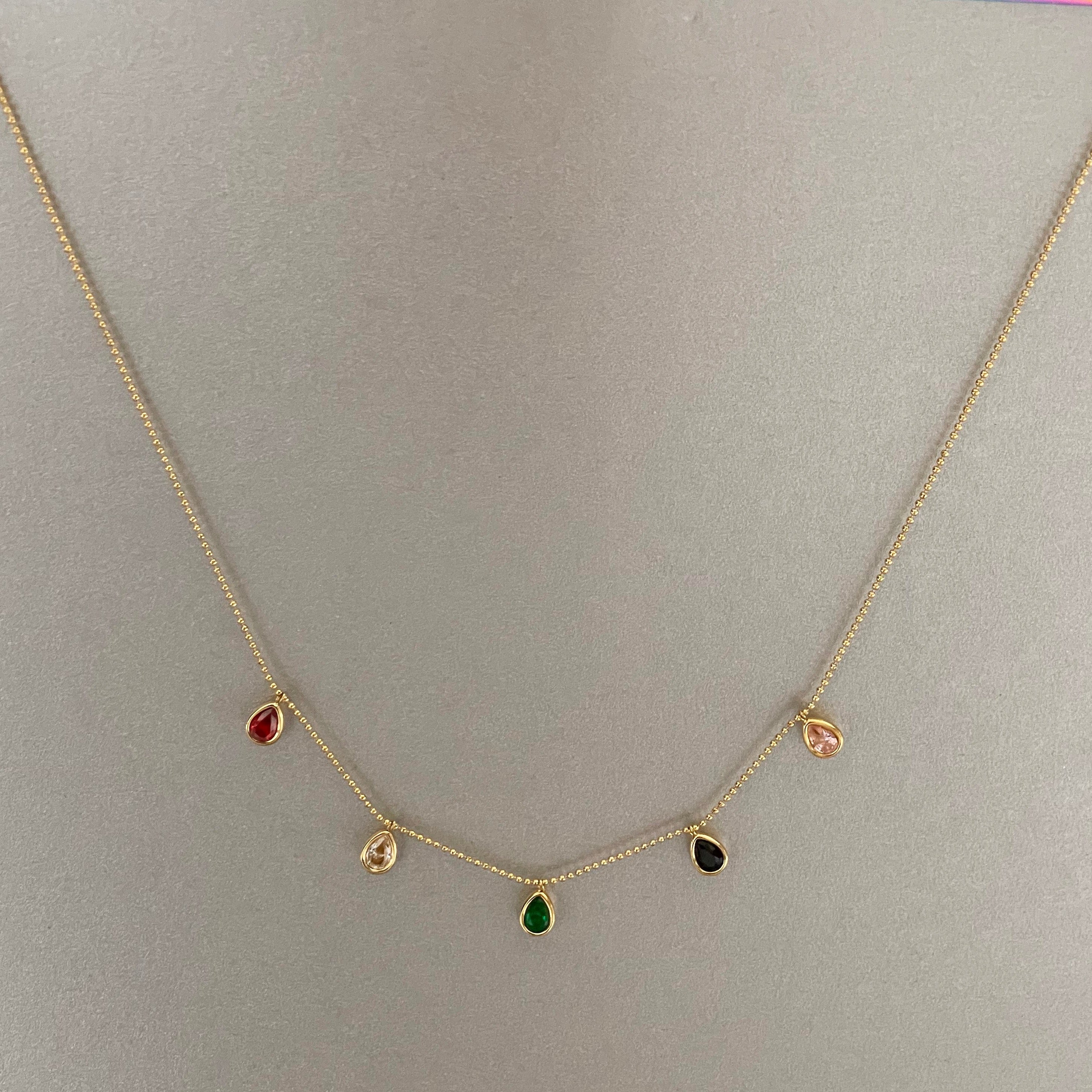 Emilia Luxe 18k Gold Plated Jewel Necklace