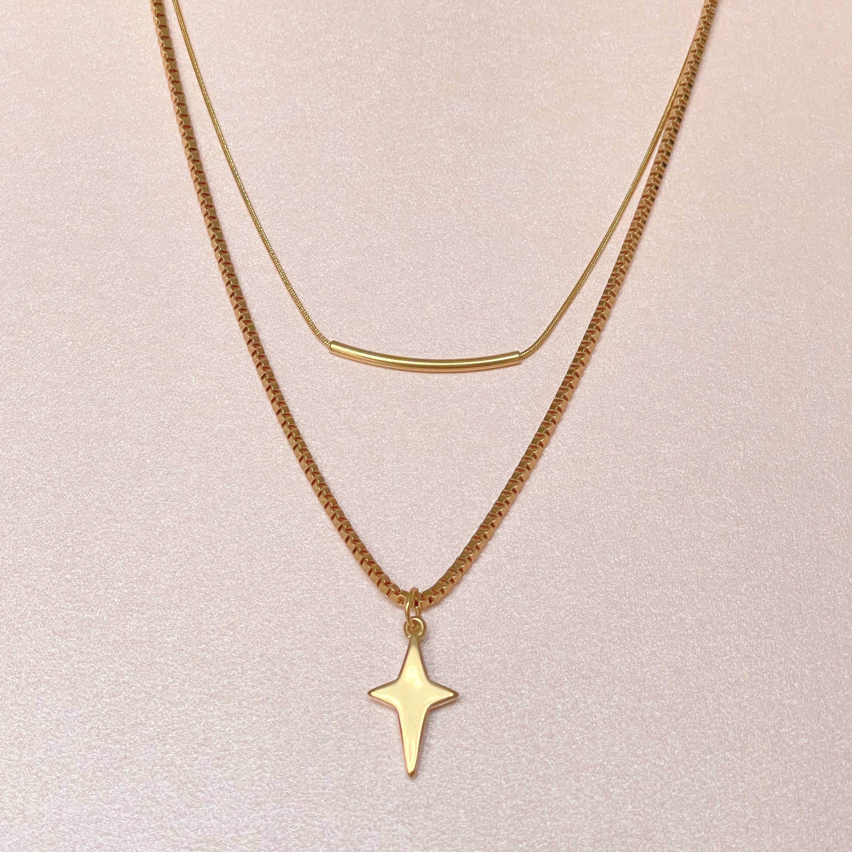 Taliana North Star Double Layer Necklace