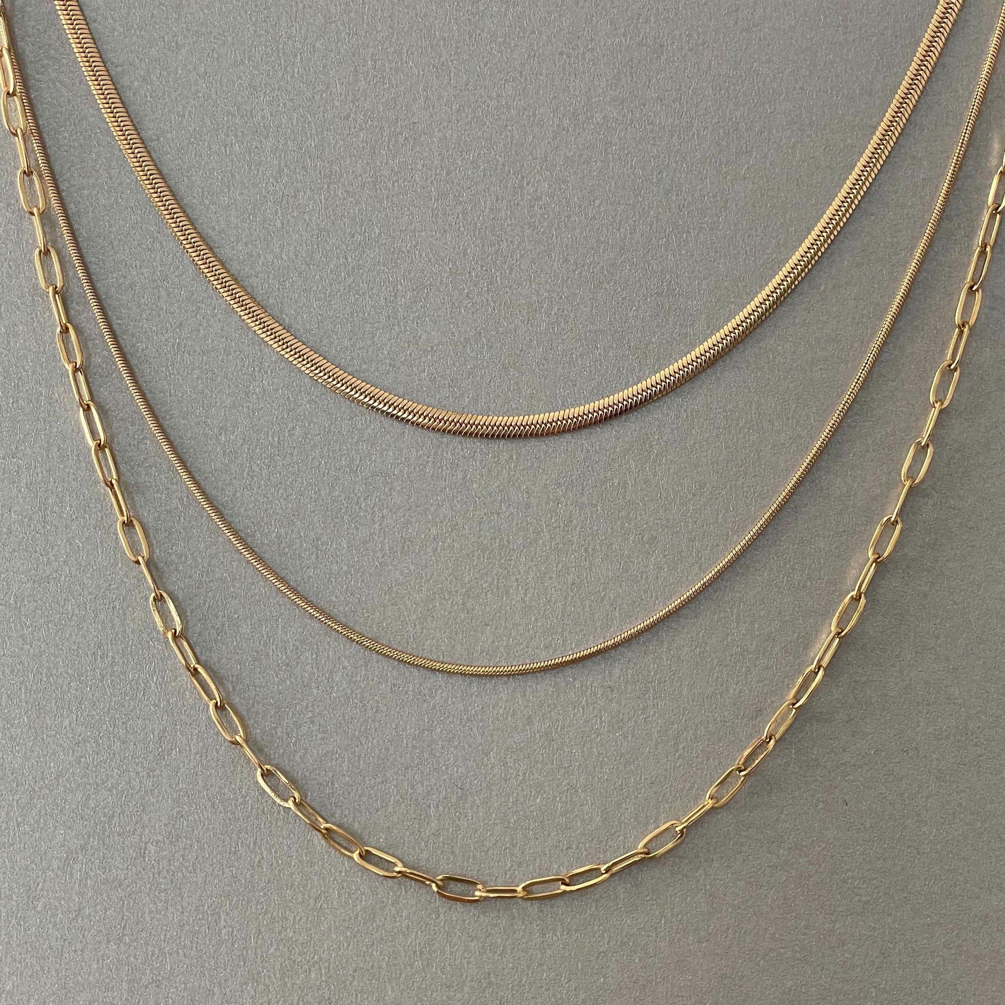 Medea Luxe 18k Gold Plated Triple Layer Necklace