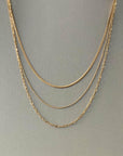 Medea Luxe 18k Gold Plated Triple Layer Necklace
