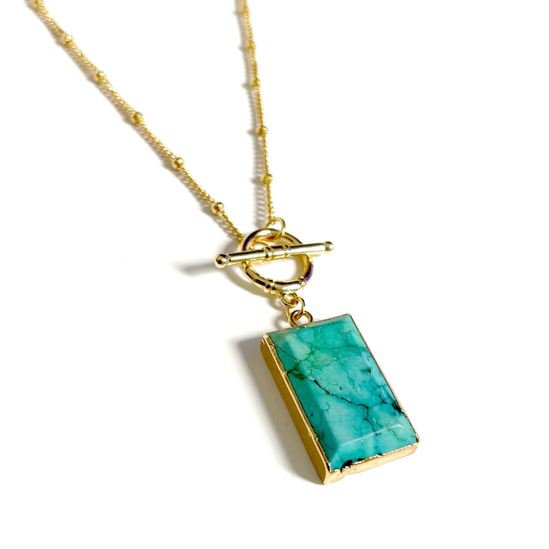 Bali 18k Gold T Bar Necklace