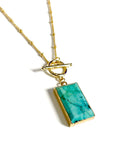 Bali Luxe 18k Gold Turquoise T Bar Necklace