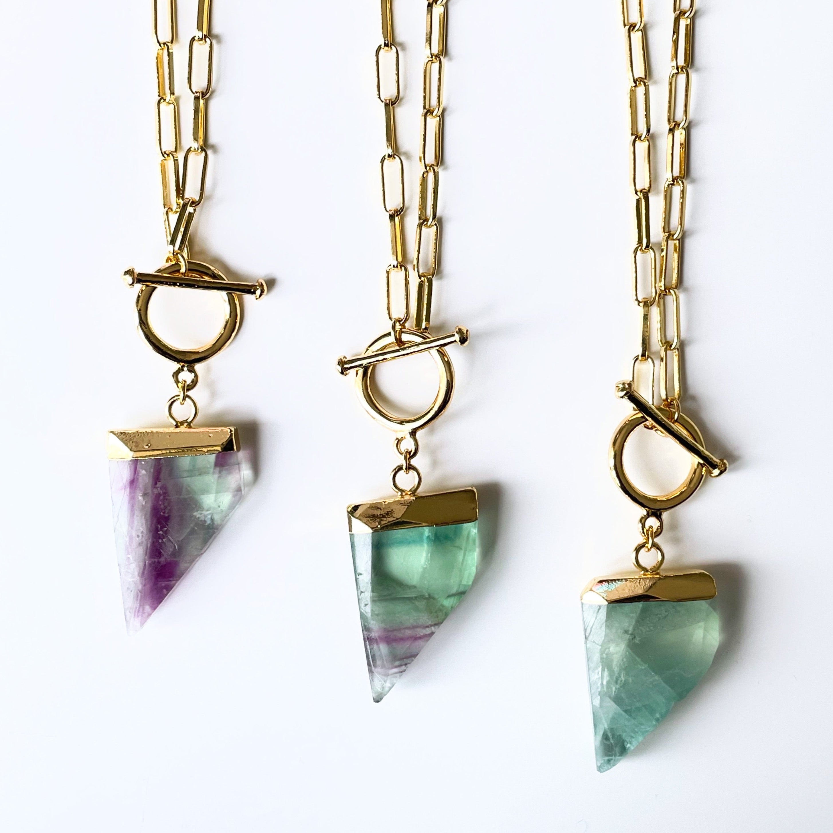 Melissa T Bar Fluorite Crystal Necklace