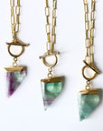 Melissa T Bar Fluorite Crystal Necklace