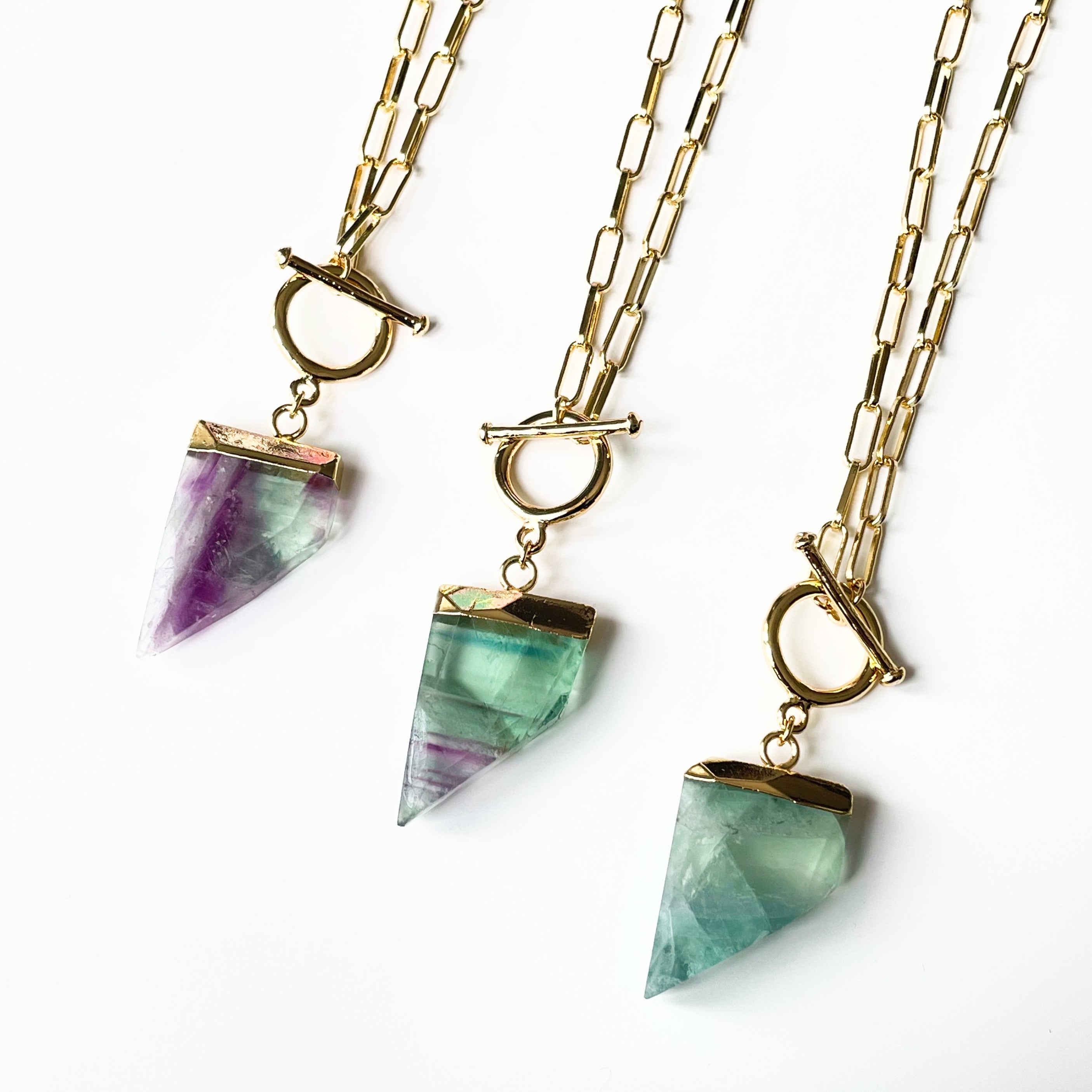 Melissa T Bar Fluorite Crystal Necklace