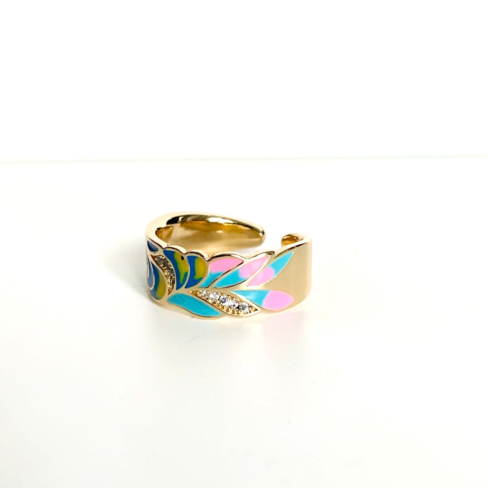 Cerelia Adjustable Sky Enamel Ring