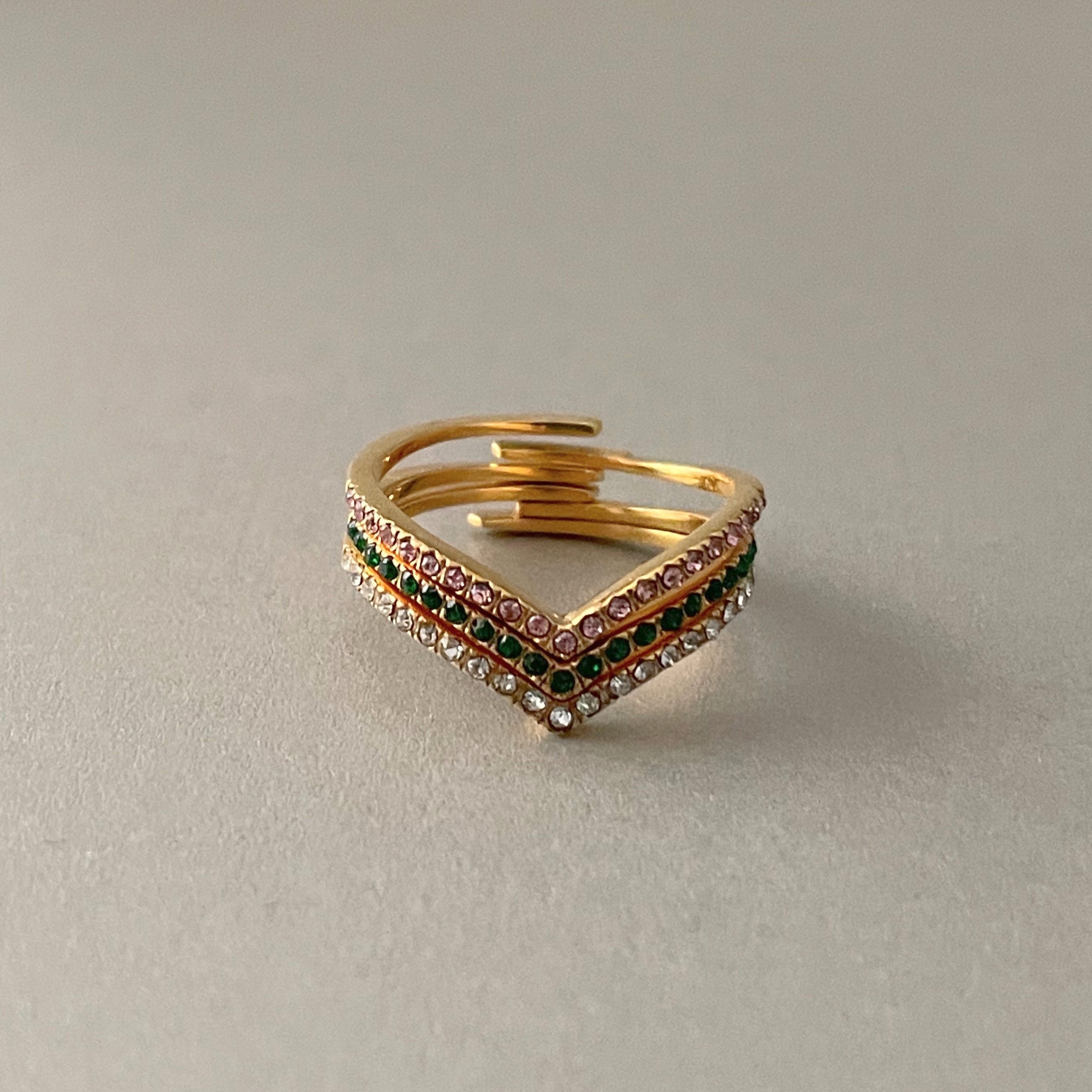 Marina Luxe 18k Gold Plated Skinny Wishbone Ring