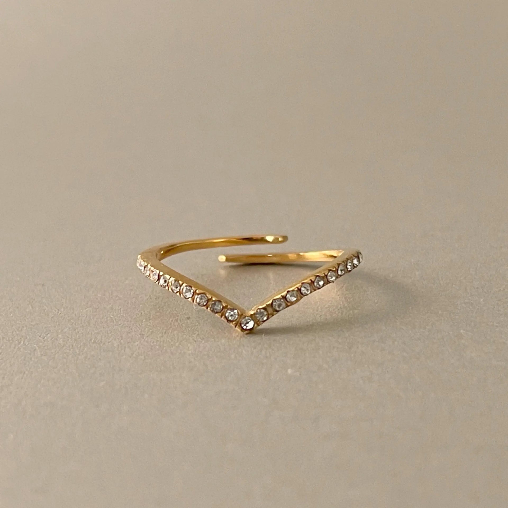 Marina 18k Plated Skinny Wishbone Ring