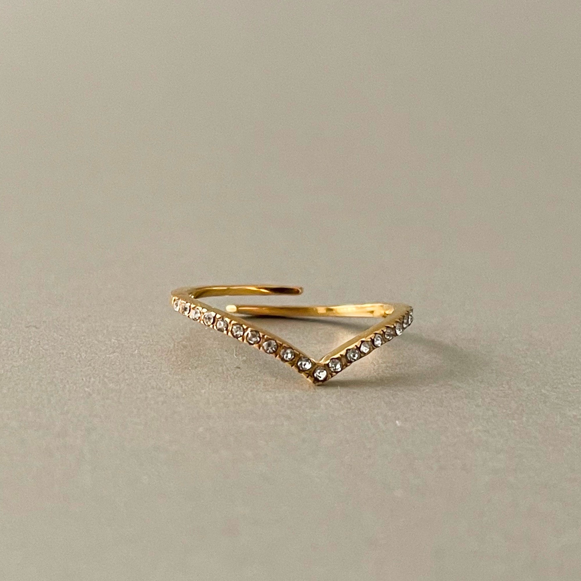 Marina Luxe 18k Gold Plated Skinny Wishbone Ring