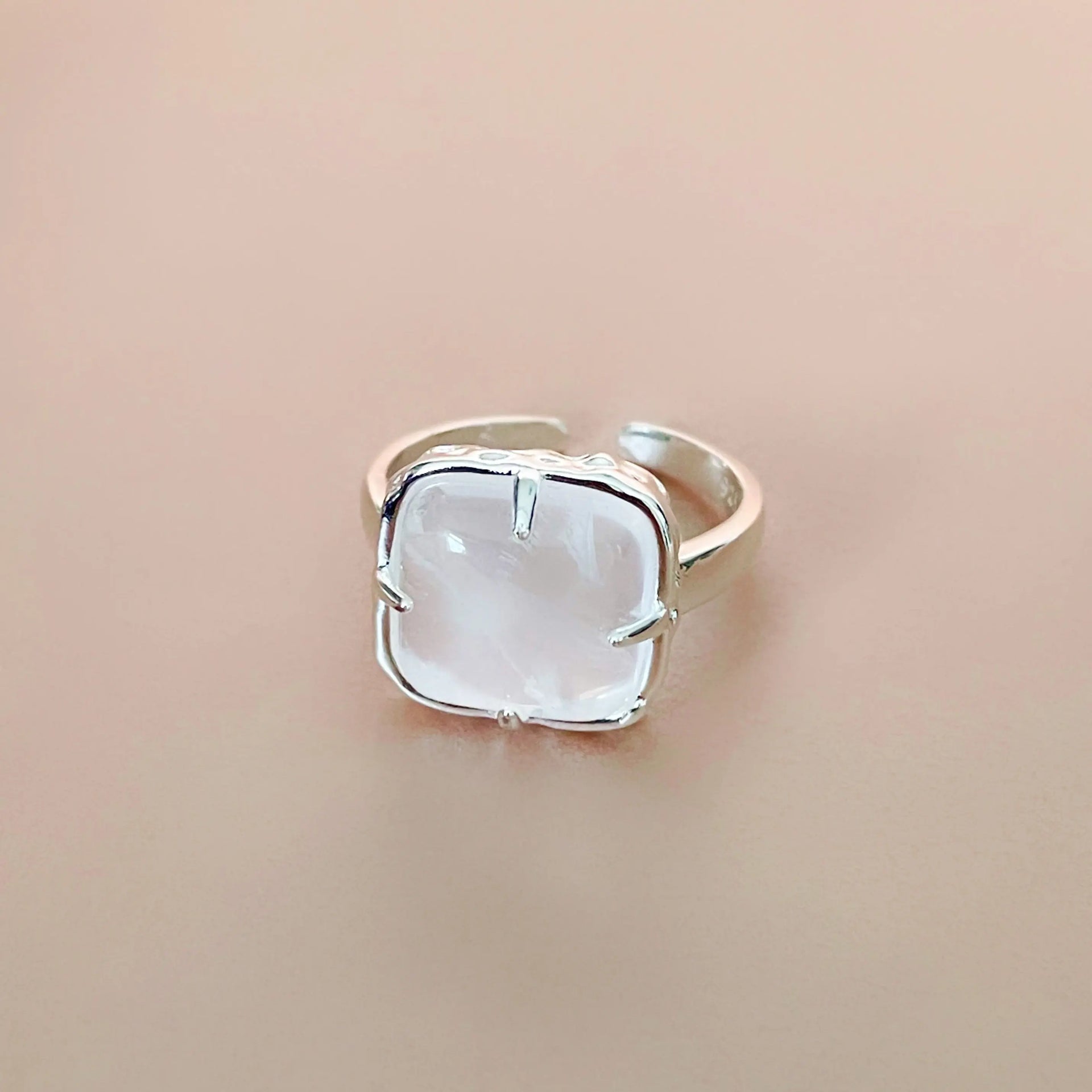 Chiara Silver Tone Cocktail Ring Resin Stone