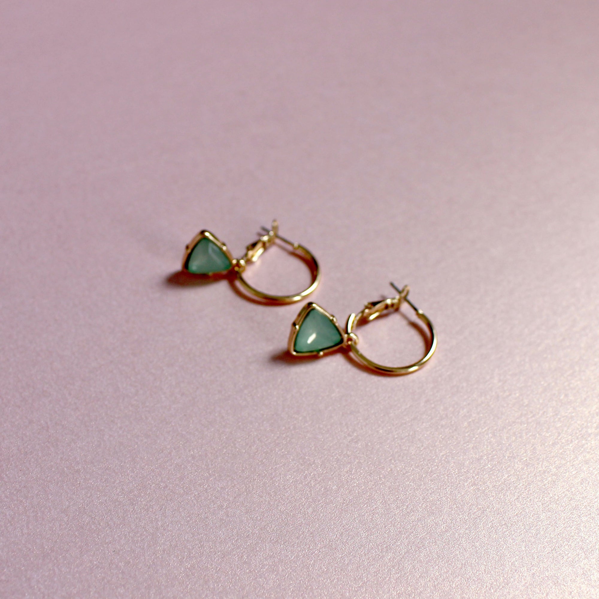 Aqua Gem Hoop Earrings