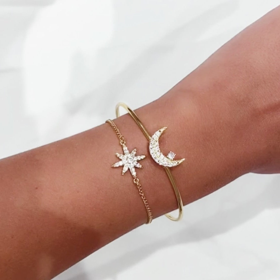Laila Luxe 18k Gold Plated Celestial Bracelet Set