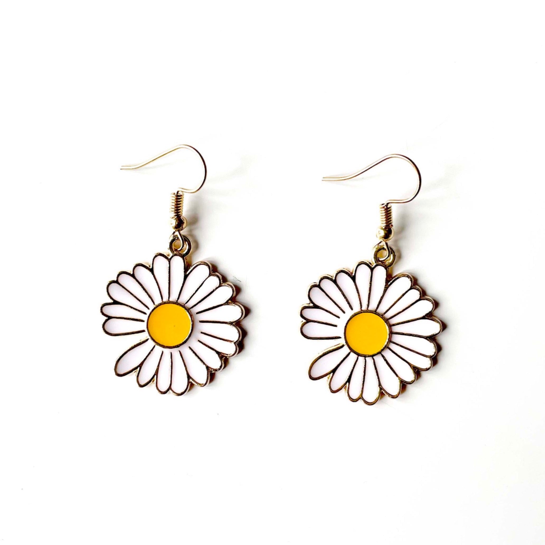 Daisy Enamel Charm Earrings